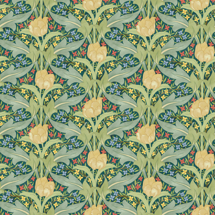 GP & J Baker Tulip & Jasmine Emerald Wallpaper BW45104.3.0