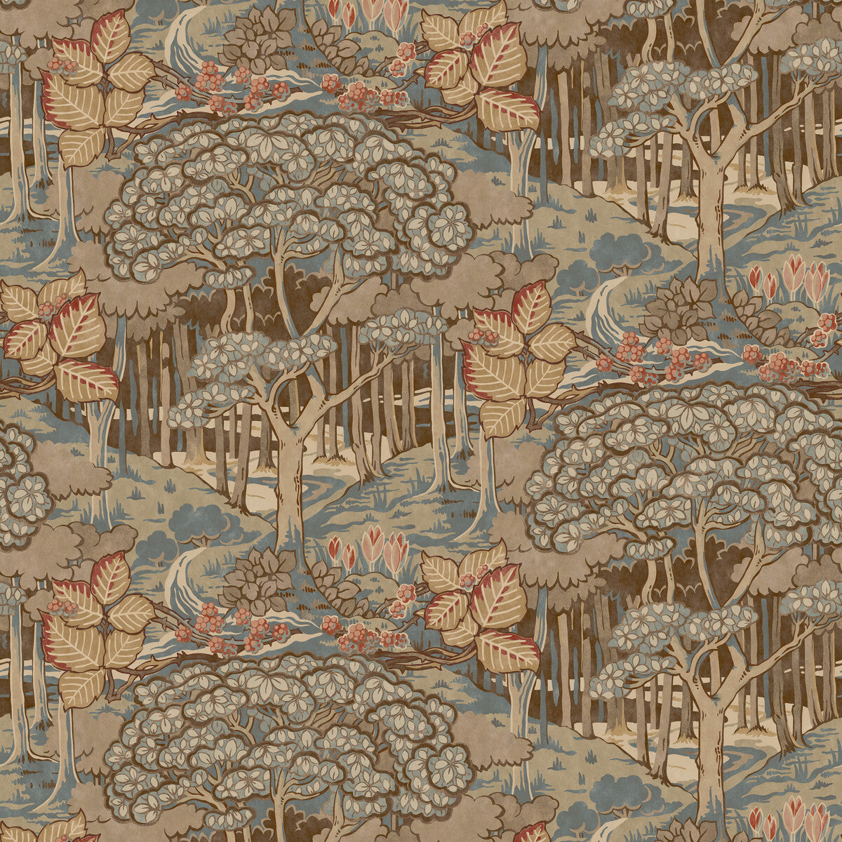 GP & J Baker Ruskin Teal Wallpaper BW45106.2.0