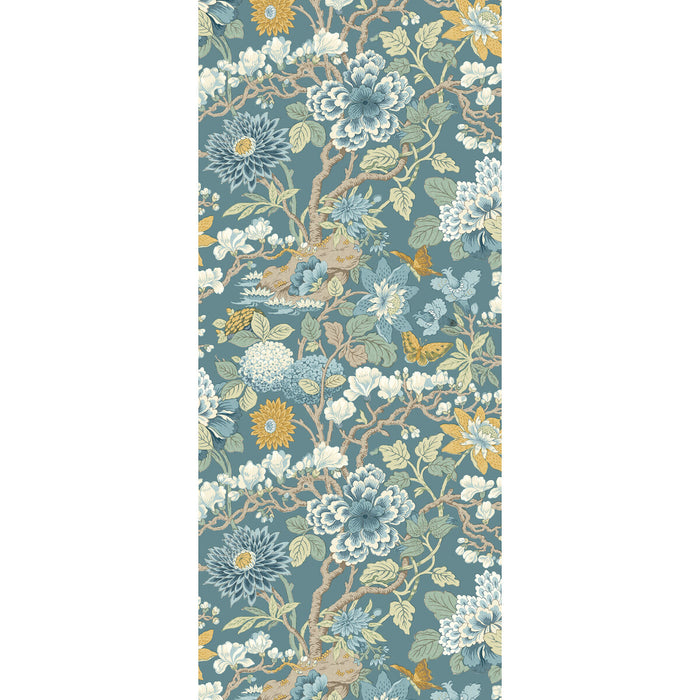 GP & J Baker Little Magnolia Denim/Ochre Wallpaper BW45121.3.0