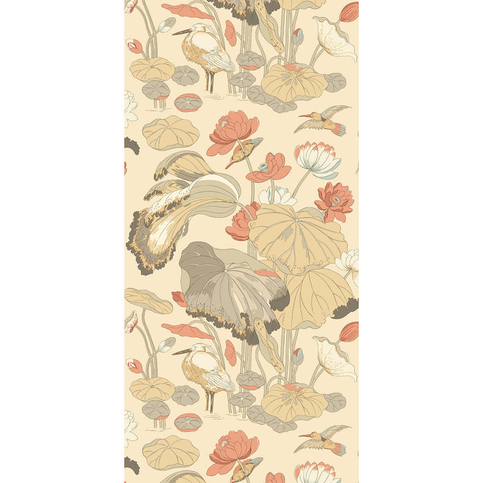 GP & J Baker Nympheus Parchment/blush Wallpaper Sample BW45123.2