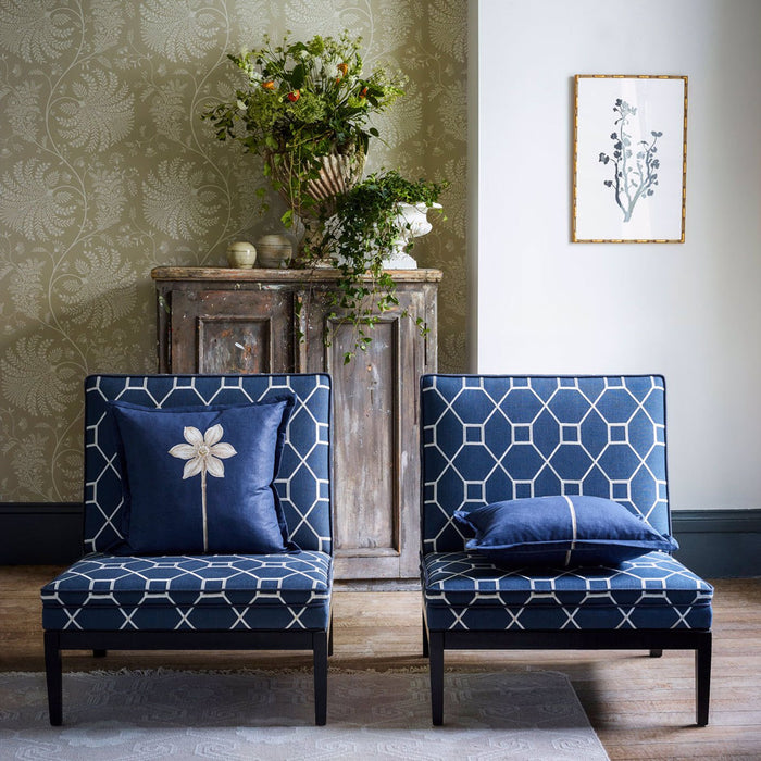 Sanderson Baroque Trellis Indigo 236356 Fabric DART236356