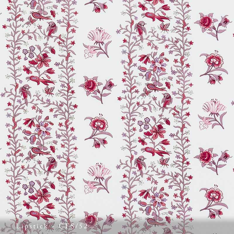 Lisa Fine Calico Floral Stripe Lipstick Fabric CFS-52