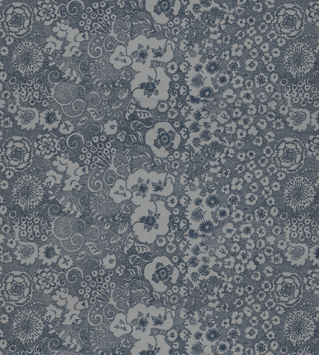 Christian Fischbacher Etude Prussian Blue Fabric CH 02054522