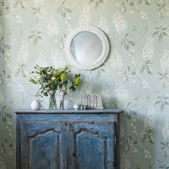 Sanderson Chestnut Tree Grey Blue/Sage 215708 Wallpaper DWOW215708