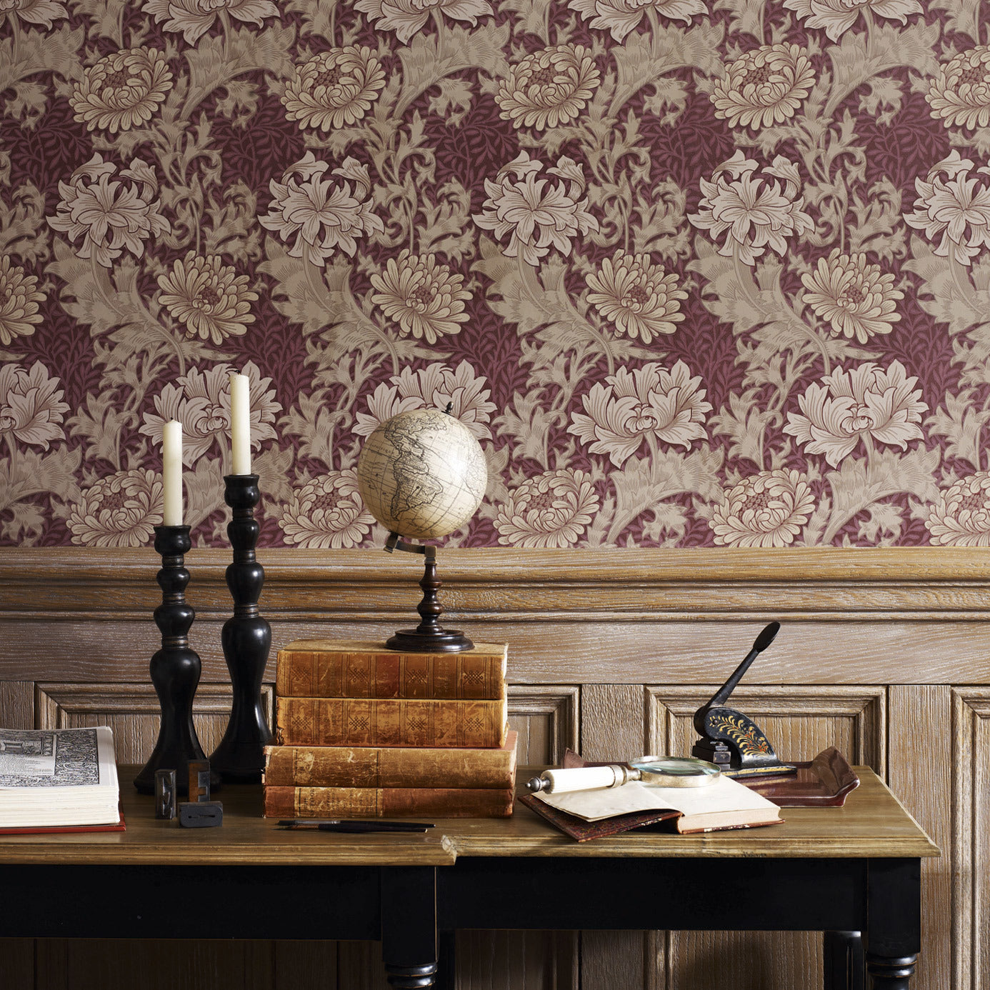 Morris & Co Chrysanthemum Indigo 212549 Wallpaper DARW212549