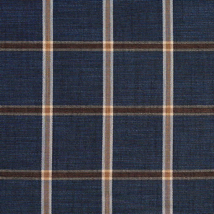 Charlotte Indigo Windowpane Fabric D141