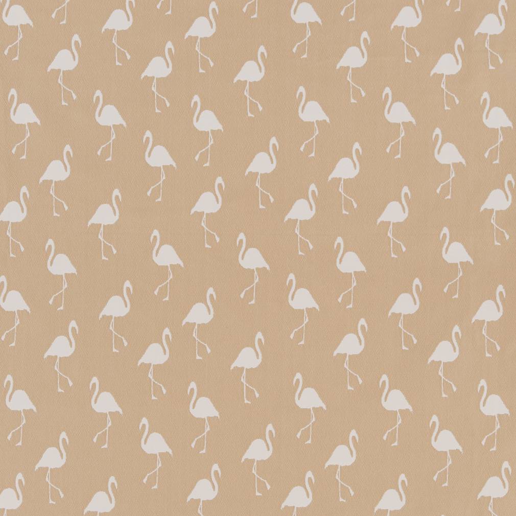 Charlotte Ecru Flamingo Fabric D1437