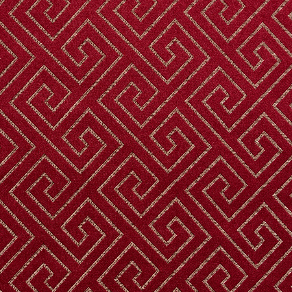 Charlotte Merlot Greek Key Fabric Sample D172