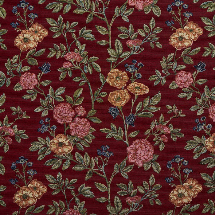 Charlotte Merlot Bouquet Fabric Sample D2059