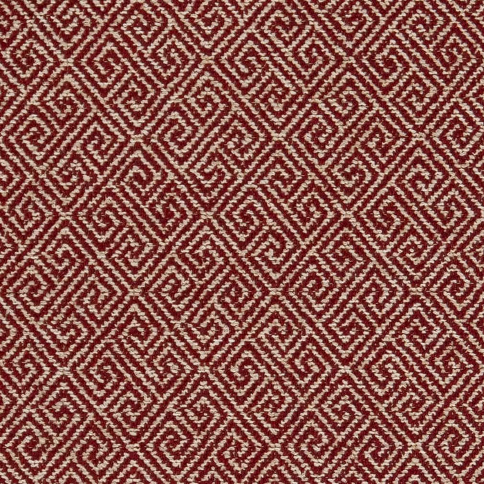 Charlotte Greek Key Crimson Fabric Sample D2615