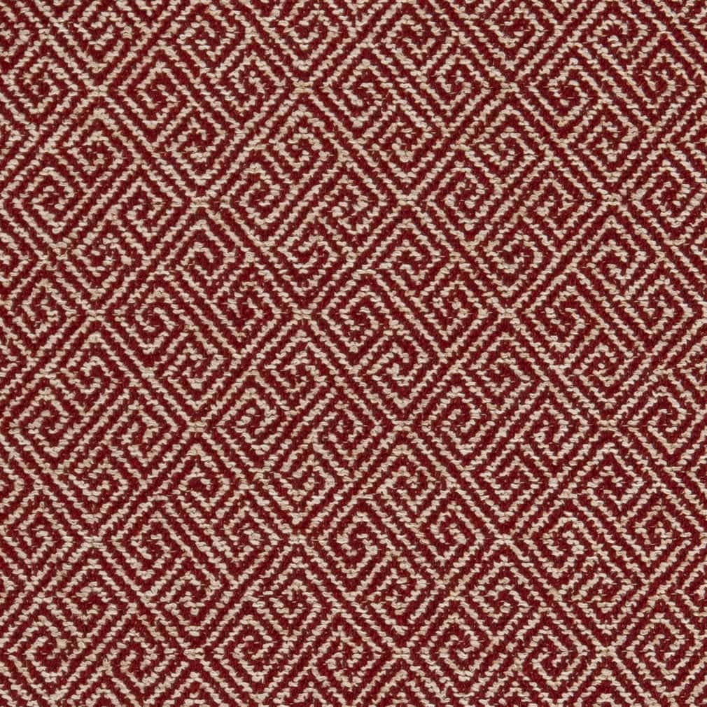 Charlotte Greek Key Crimson Fabric D2615