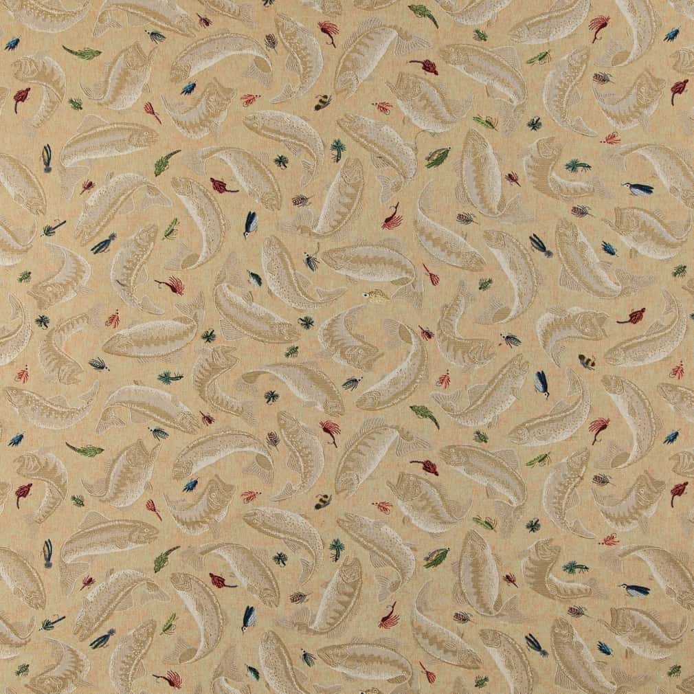 Charlotte Fishing Khaki Fabric D2680