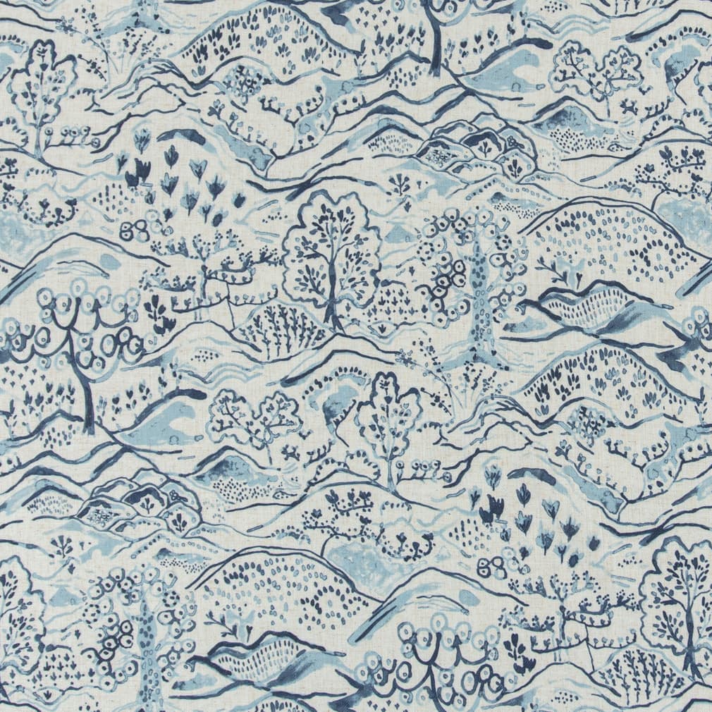 Charlotte Indigo Fabric Sample D3335