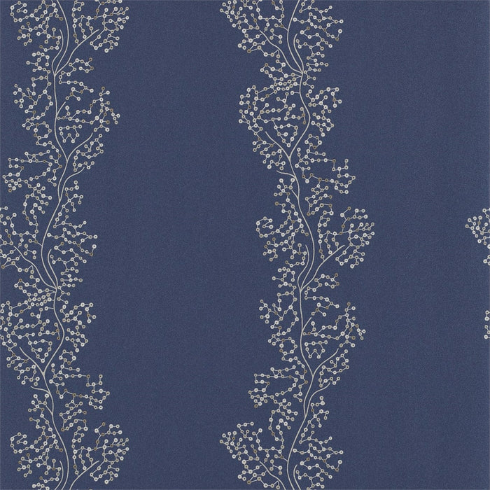 Sanderson Sparkle Coral Silver/Indigo 213039 Wallpaper DAEG213039