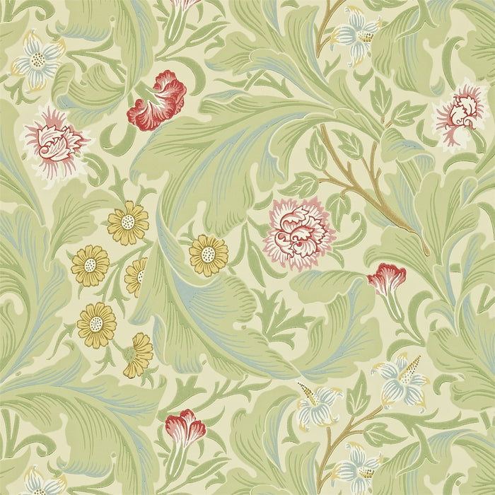 Morris & Co Leicester Green/Coral 212543 Wallpaper DARW212543