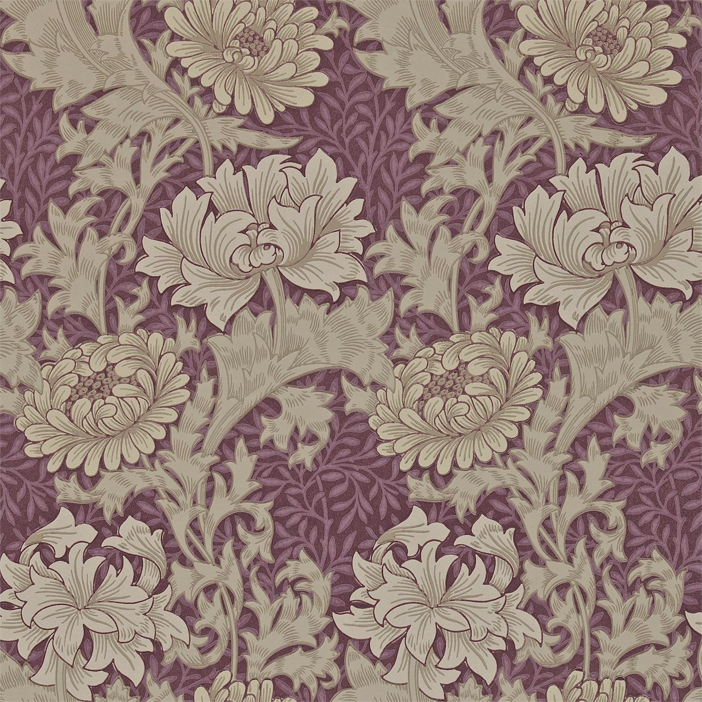 Morris & Co Chrysanthemum Wine 212548 Wallpaper DARW212548