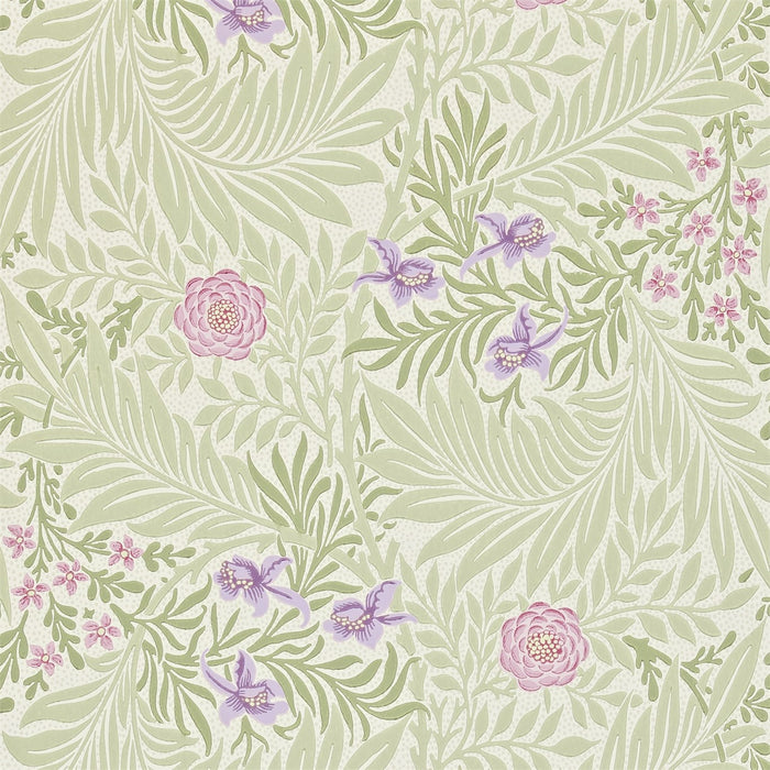 Morris & Co Larkspur Olive/Lilac 212555 Wallpaper DARW212555