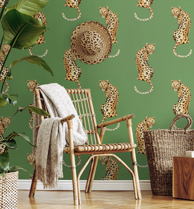 Daisy Bennett Leopard King Green Peel & Stick Wallpaper DB20204