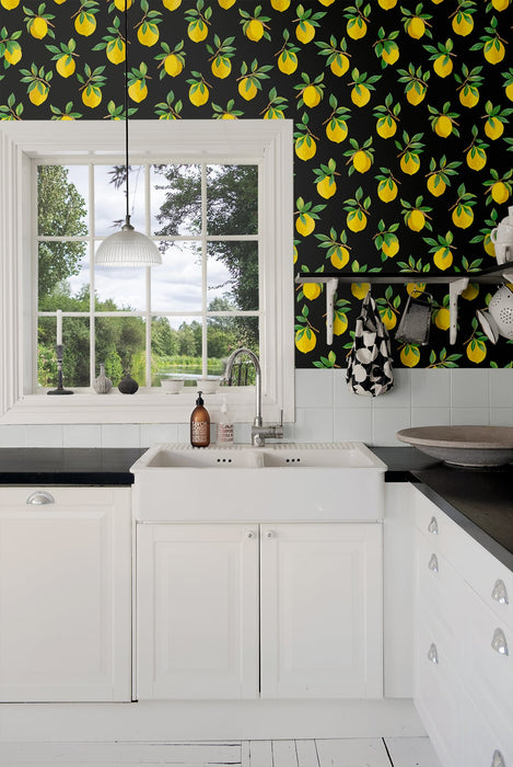 Daisy Bennett Lemoncello Black Peel & Stick Wallpaper DB20400