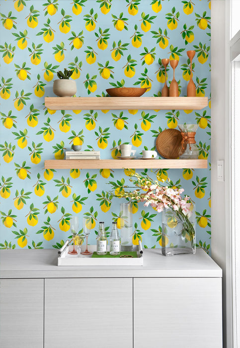 Daisy Bennett Lemoncello Sky Blue Peel & Stick Wallpaper DB20402