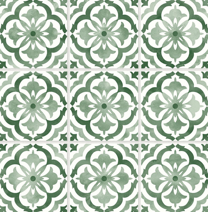 Daisy Bennett Sorento Tile Jungle Green Peel & Stick Wallpaper DB20504