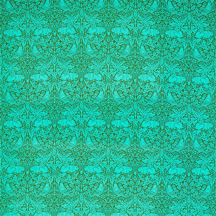 Morris & Co Brer Rabbit Olive/Turquoise 226848 Fabric DBPF226848