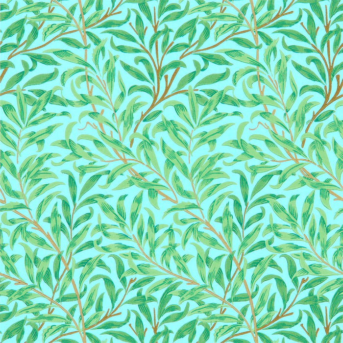 Morris & Co Willow Bough Sky/Leaf Green 216948 Wallpaper DBPW216948