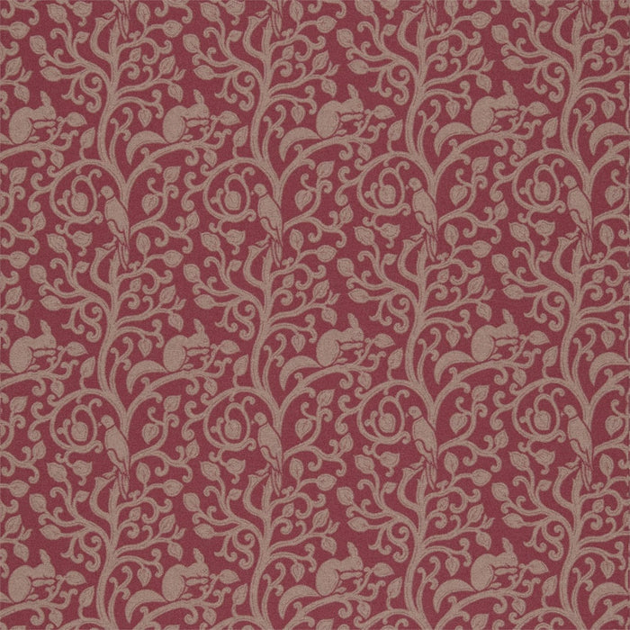 Sanderson Squirrel & Dove Wool Cherry 233267 Fabric DBYR233267