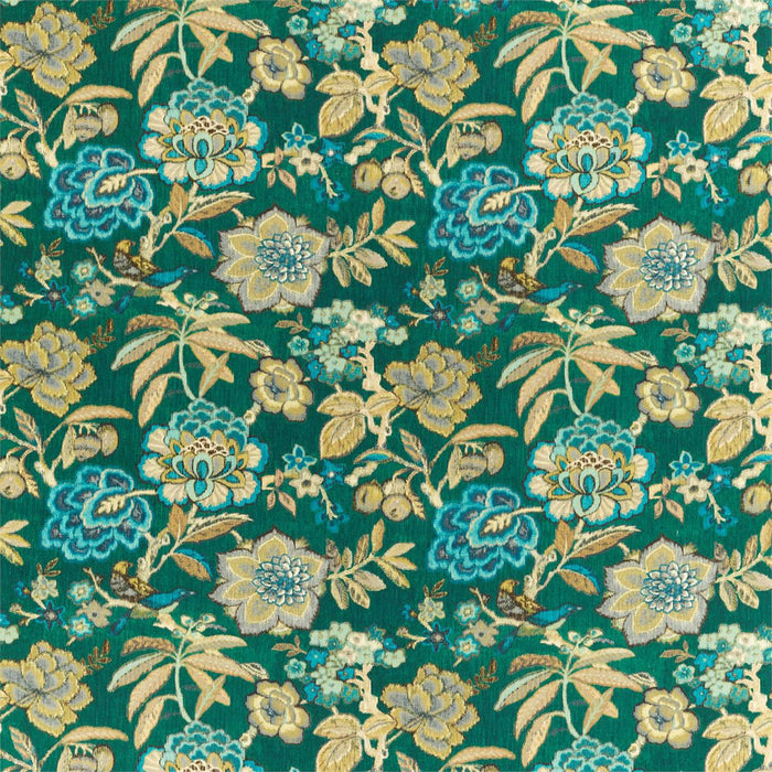 Sanderson Indra Flower Emerald 226640 Fabric DCEF226640