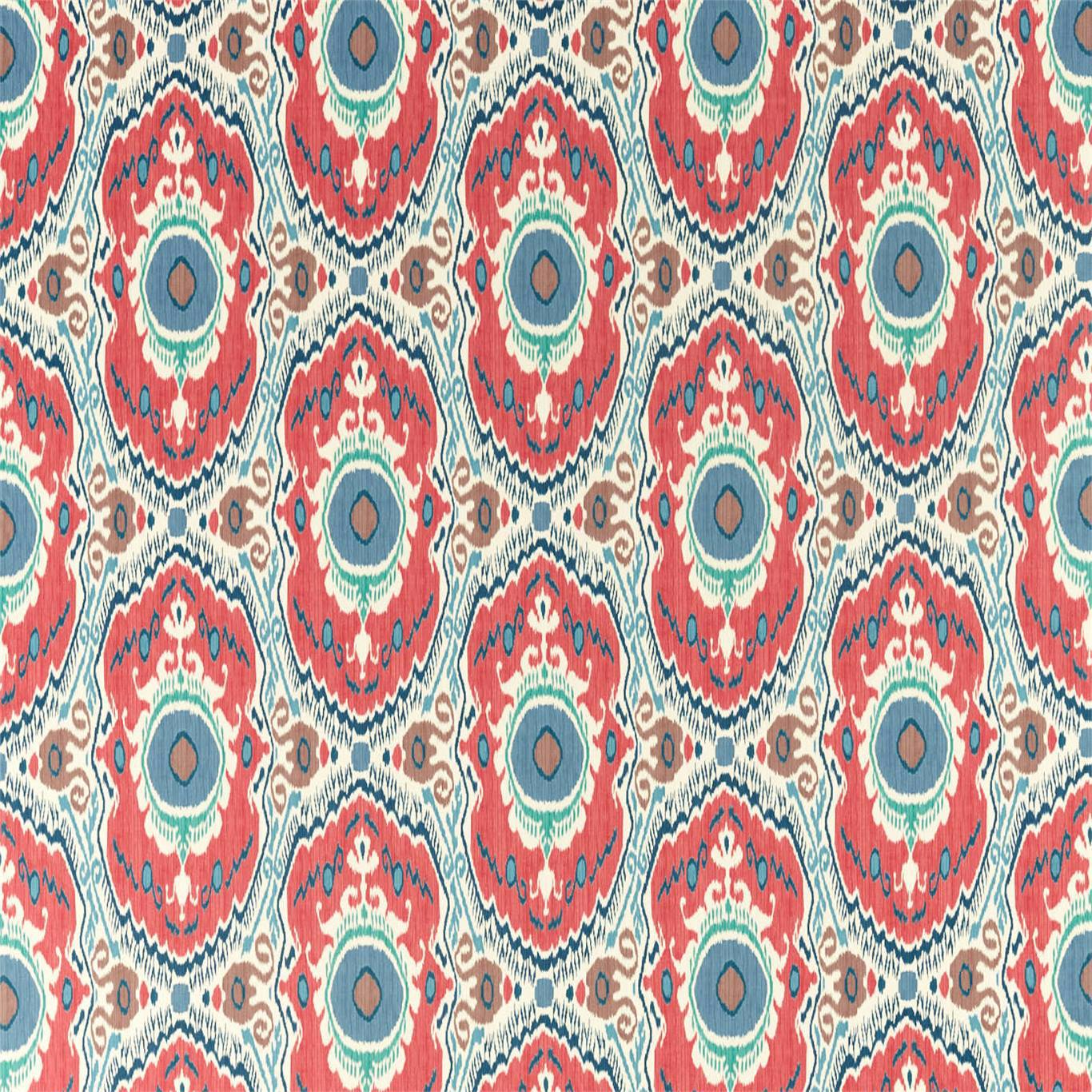 Sanderson Niyali Teal/Saffron 226648 Fabric DCEF226648