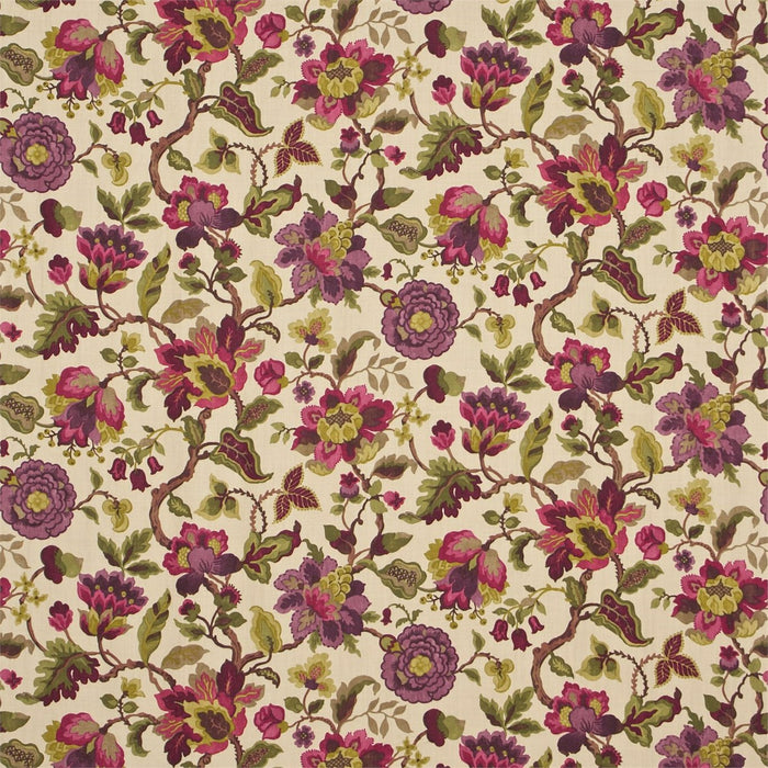 Sanderson Amanpuri Mulberry/Olive AM203 Fabric DCOUAM203