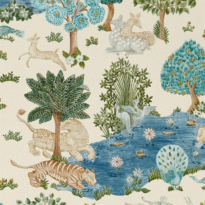 Sanderson Pamir Garden Cream/Nettle 216766 Wallpaper DCPW216766