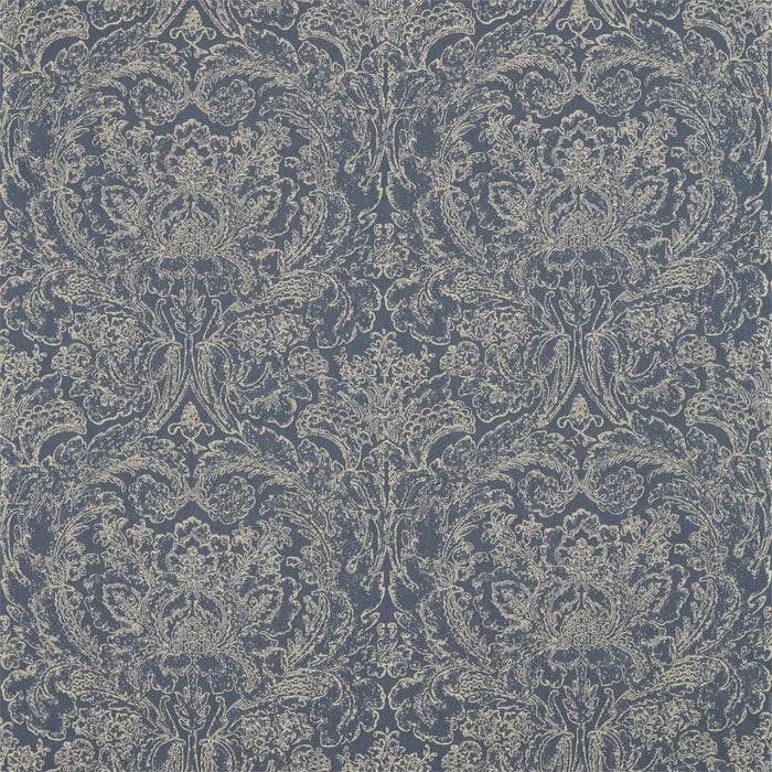 Sanderson Courtney Damask Indigo 236483 Fabric DDAM236483