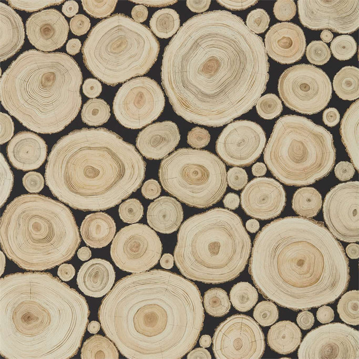 Sanderson Alnwick Logs Lacquer Black 216510 Wallpaper DEBB216510