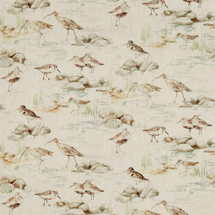 Sanderson Estuary Birds Linen Eggshell/Nest 226427 Fabric DEBB226427