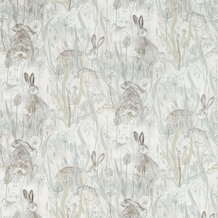 Sanderson Dune Hares Mist/Pebble 226436 Fabric DEBB226436