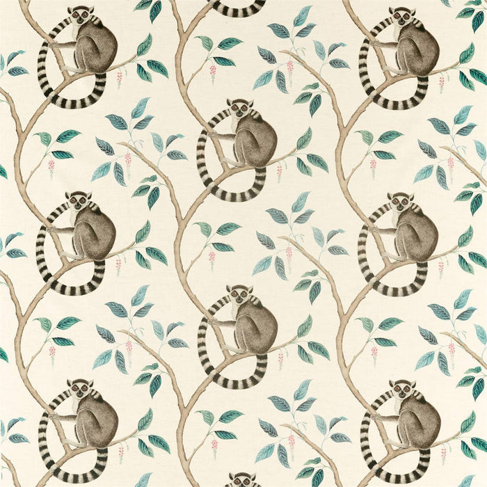 Sanderson Ringtailed Lemur Grey 226582 Fabric DGLA226582