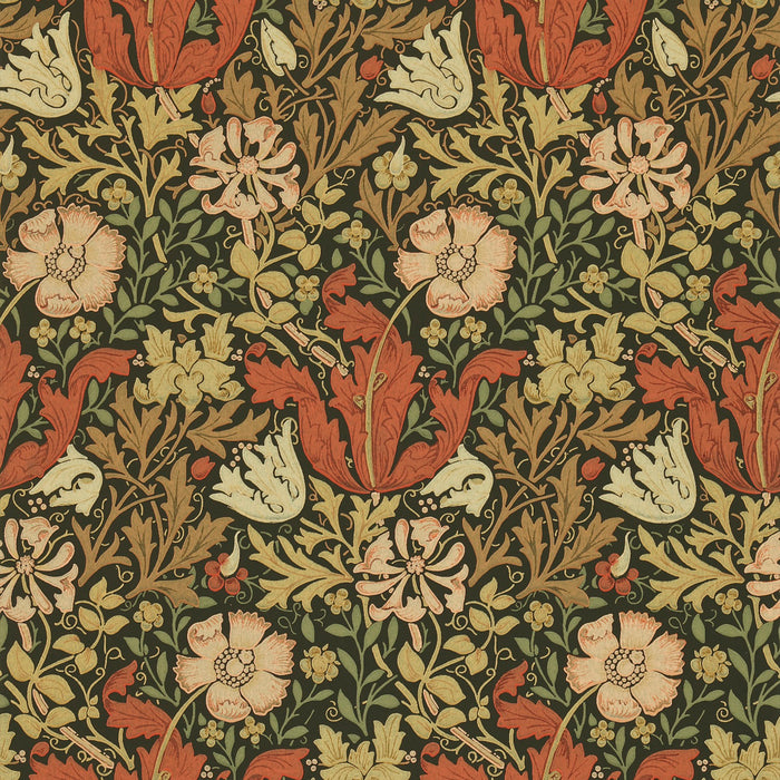 Morris & Co Compton Bullrush/Black 96101 Wallpaper DGW196101