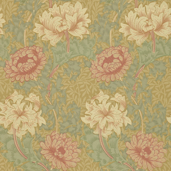 Morris & Co Chrysanthemum Bayleaf/Clay CY101 Wallpaper DGW1CY101