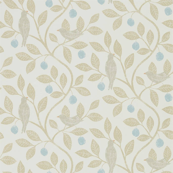 Sanderson Damson Tree Denim/Barley 216364 Wallpaper DHPO216364