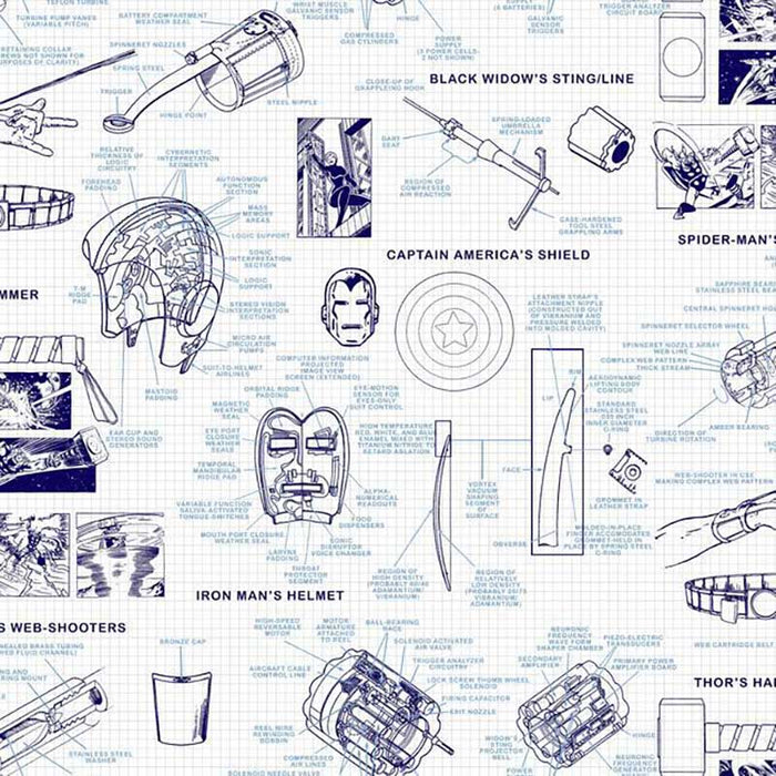 York Marvels Heroes Schematics Blue Wallpaper DI0935