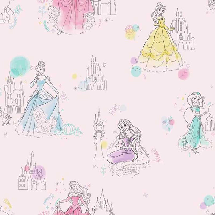 York Disney Princess Pretty Elegant Pink Wallpaper DI0969