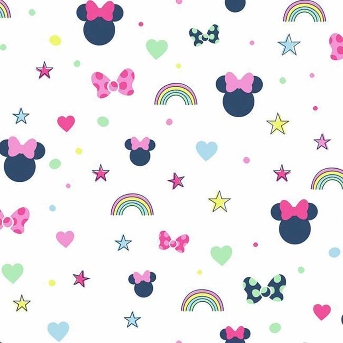 York Disney Minnie Mouse Rainbow Pink Wallpaper DI0991