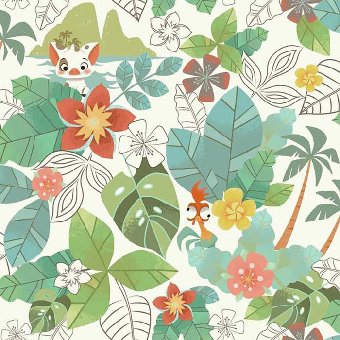 York Disney Moana Jungle Red/Green Wallpaper DI0995