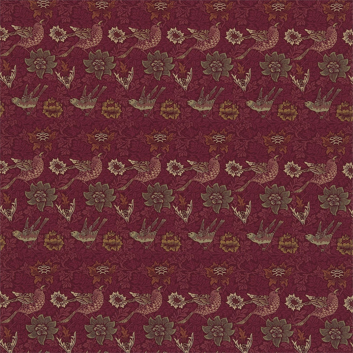 Morris & Co Bird & Anemone Russet BD202 Fabric DJA1BD202