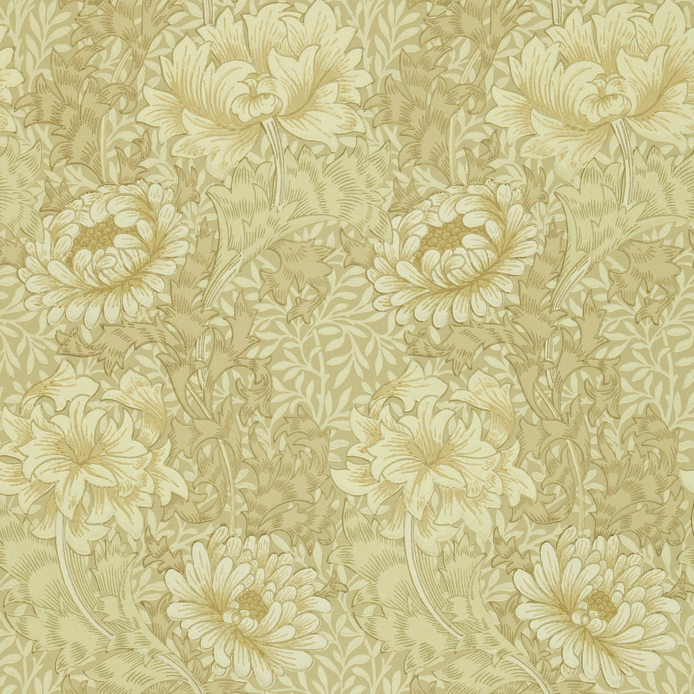 Morris & Co Arbutus Vanilla/Chalk CY103 Wallpaper DJA1CY103