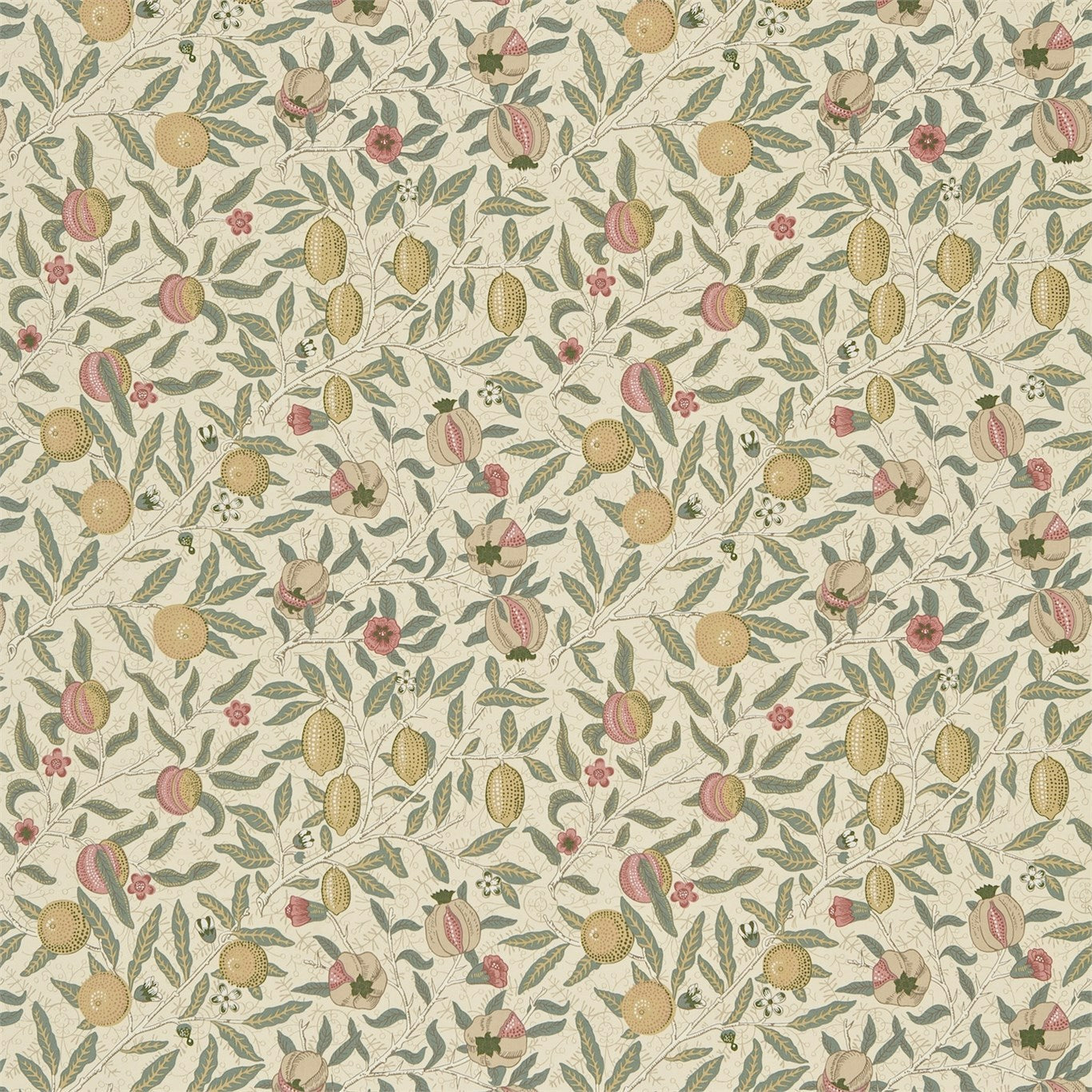 Morris & Co Fruit Willow Green/Lemon FU201 Fabric DJA1FU201