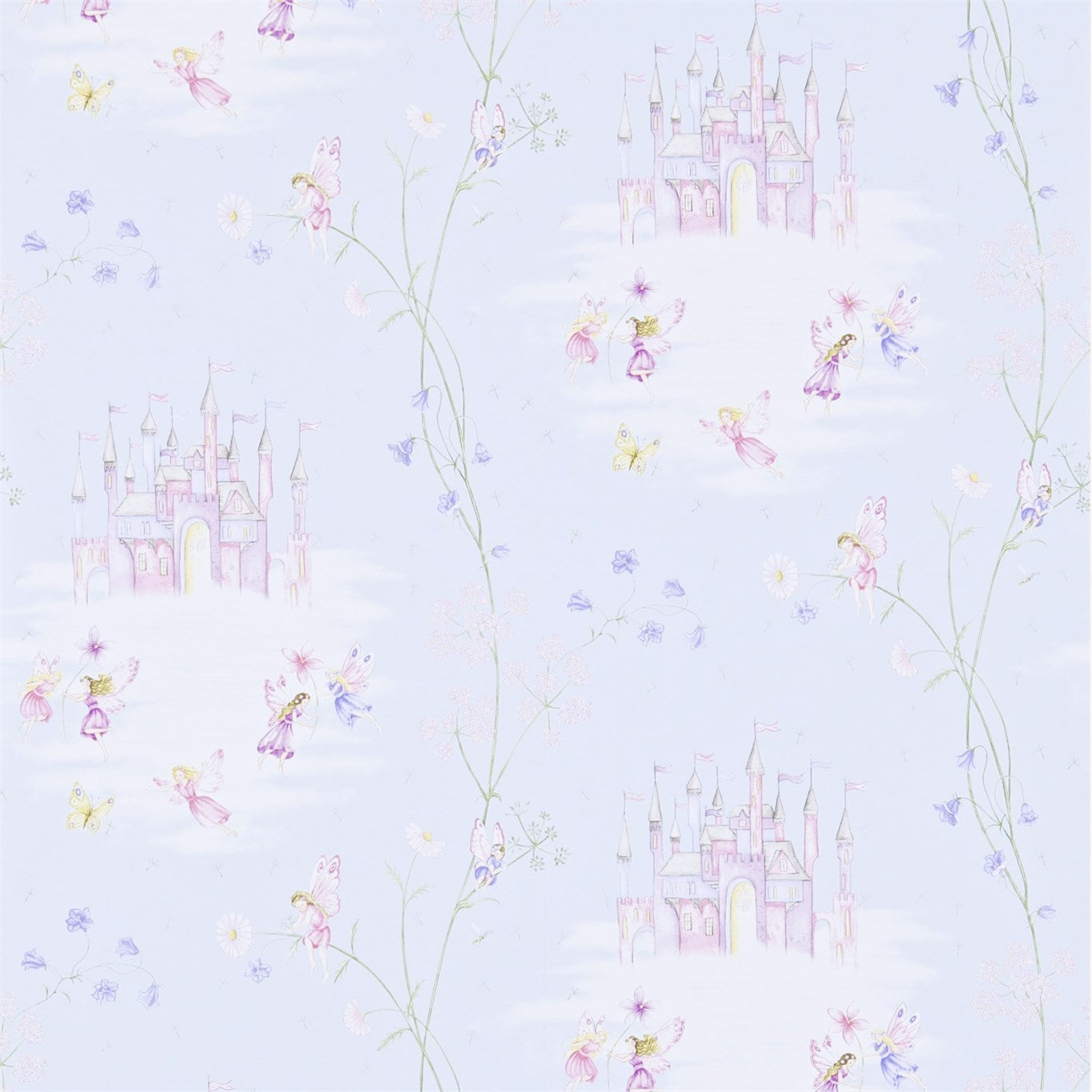 Sanderson Fairy Castle Blue 214045 Wallpaper DLIT214045