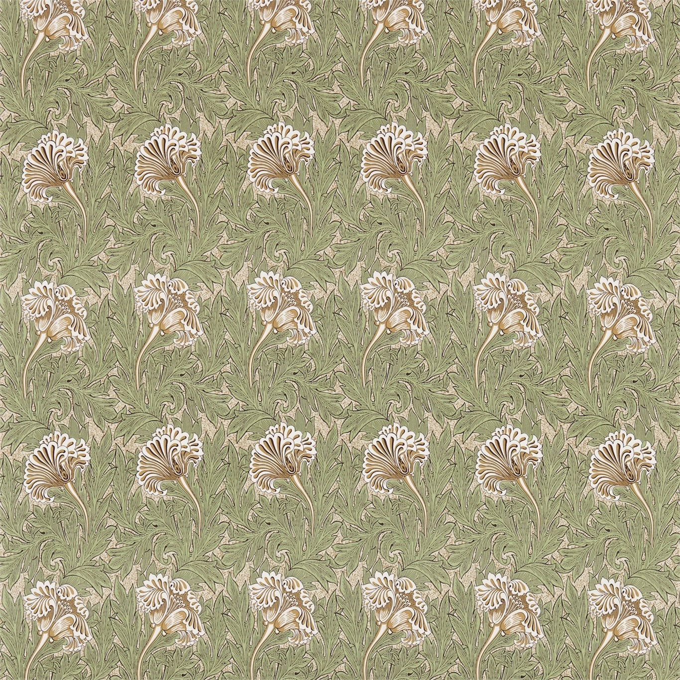 Morris & Co Tulip Artichoke/Gold 224461 Fabric DM3P224461