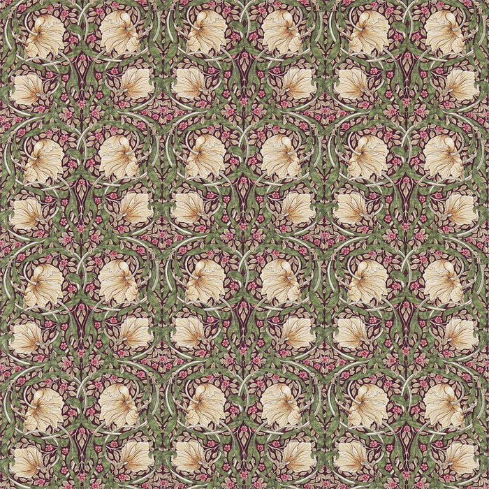 Morris & Co Pimpernel Aubergin/Olive 224491 Fabric DM3P224491